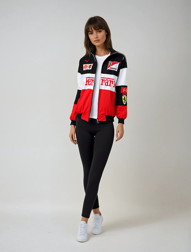 Belezza – Vintage Unisex Ferrari Race Jacket with Authentic Logo & Durable Fit-4